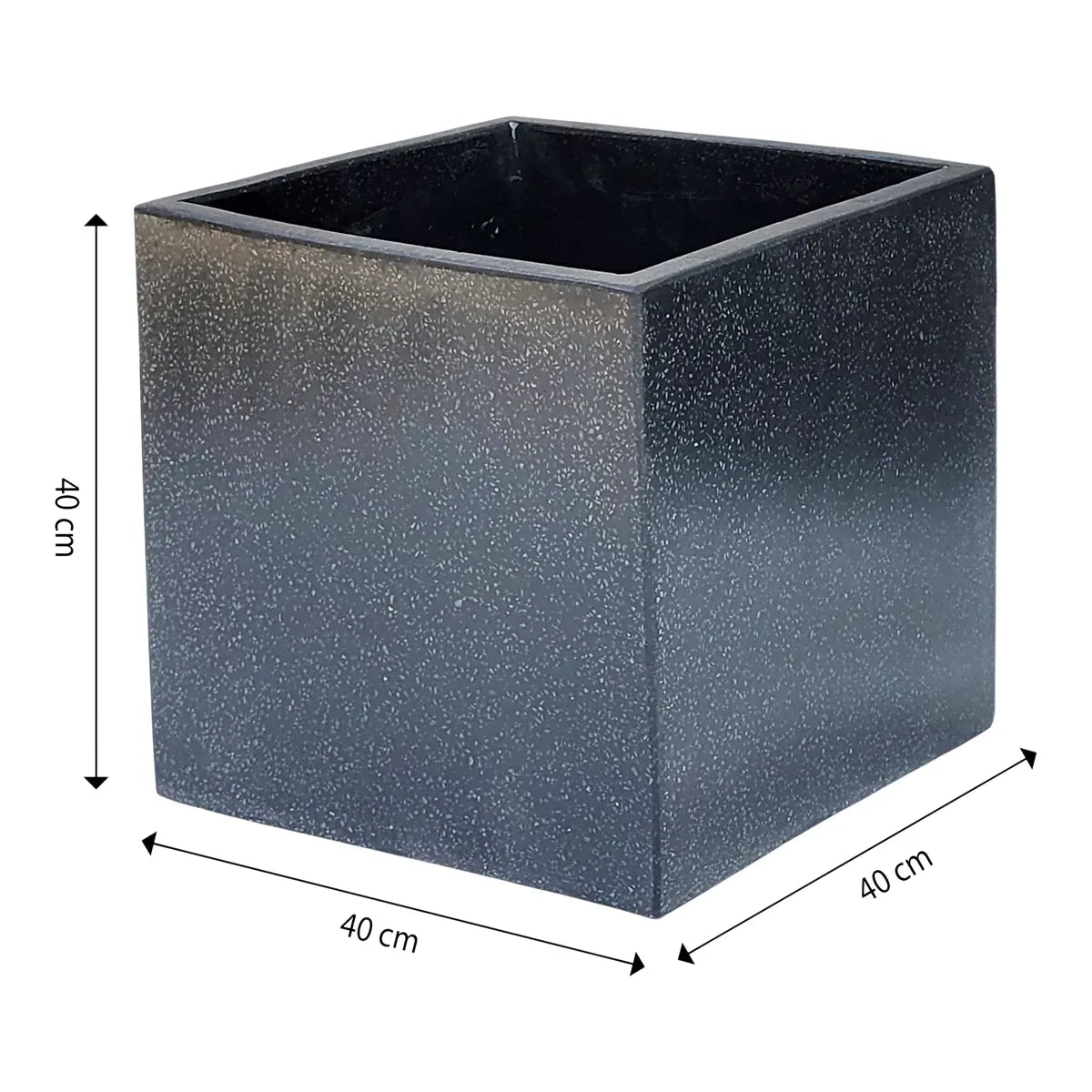 Verve 56L Dark grey Concrete Square Planter (H)40cm (W)40cm (D)40cm