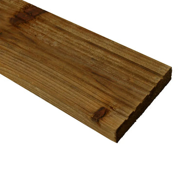 Klikstrom Madeira Brown Spruce Deck board (L)2.4m (W)120mm (T)24mm