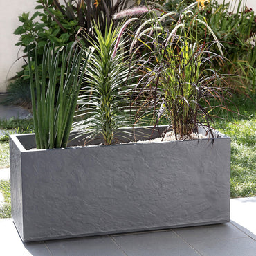 Verve Durdica 98L Light grey Plastic Rectangular Planter (H)43.5cm (D)39.5cm